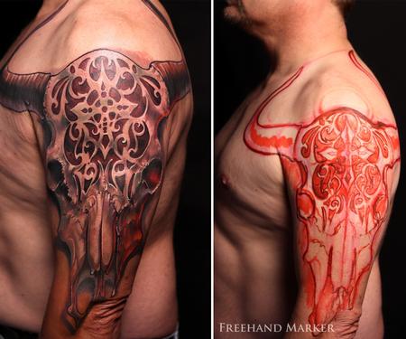 Tattoos - Cow Skull - 129781